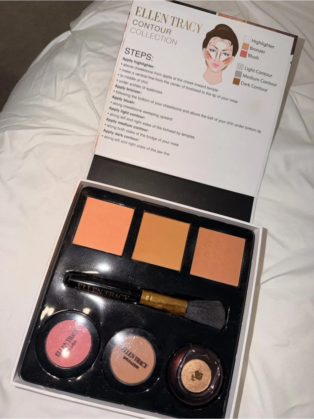 Ellen Tracy Contour Collection Makeup Palette - Pink, Brown, Gold, Cream